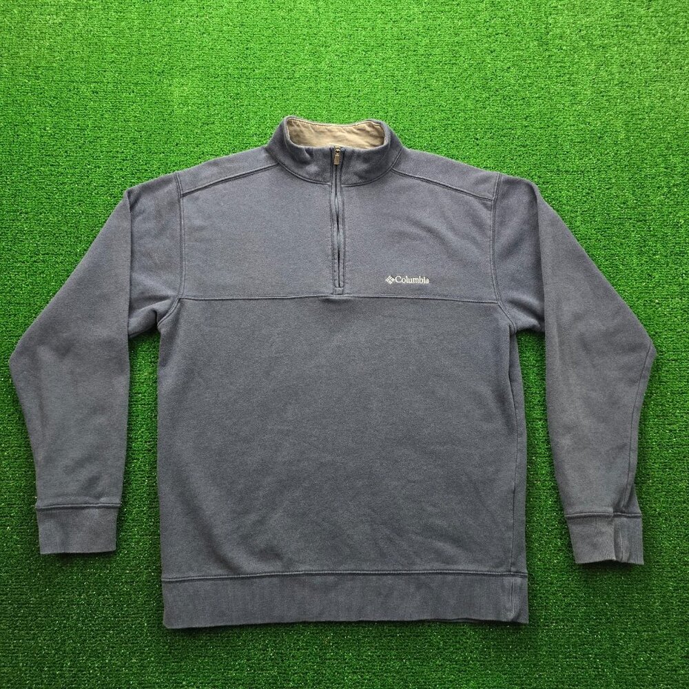 Columbia Sweatshirt Mens Small Blue Long Sleeve Pullover Outdoors Hiking Casual